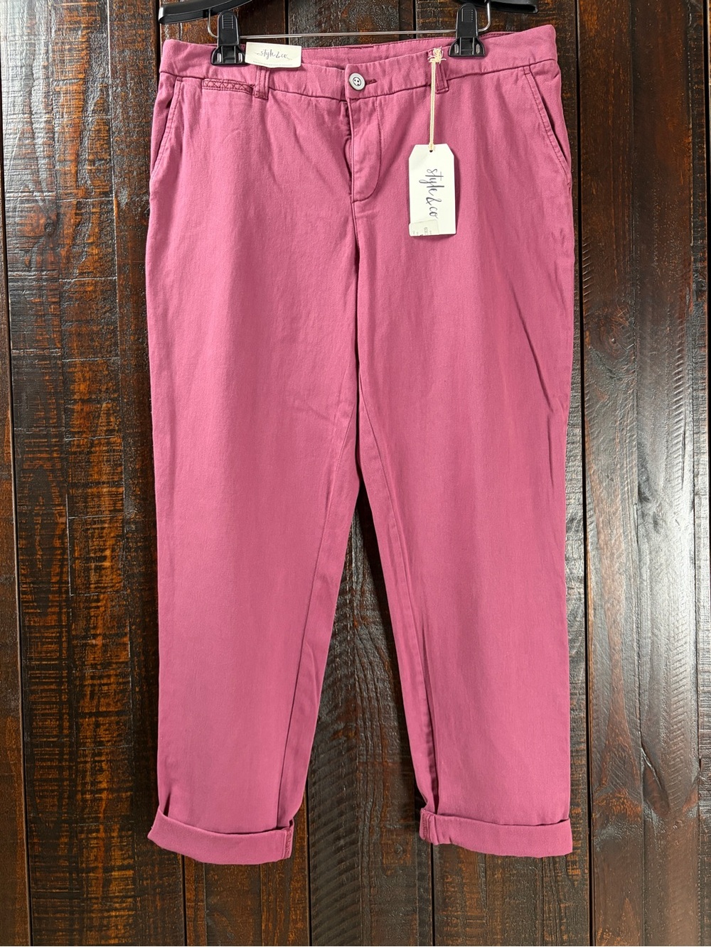 Style & Co. Midrise Cuffed Boyfriend Pants Chinos NWT 12